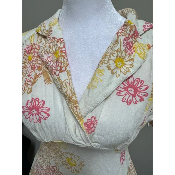 Free People Hawaii Mini Dress Size XS Color Cream Combo Combo Retro - Picture 8 of 11